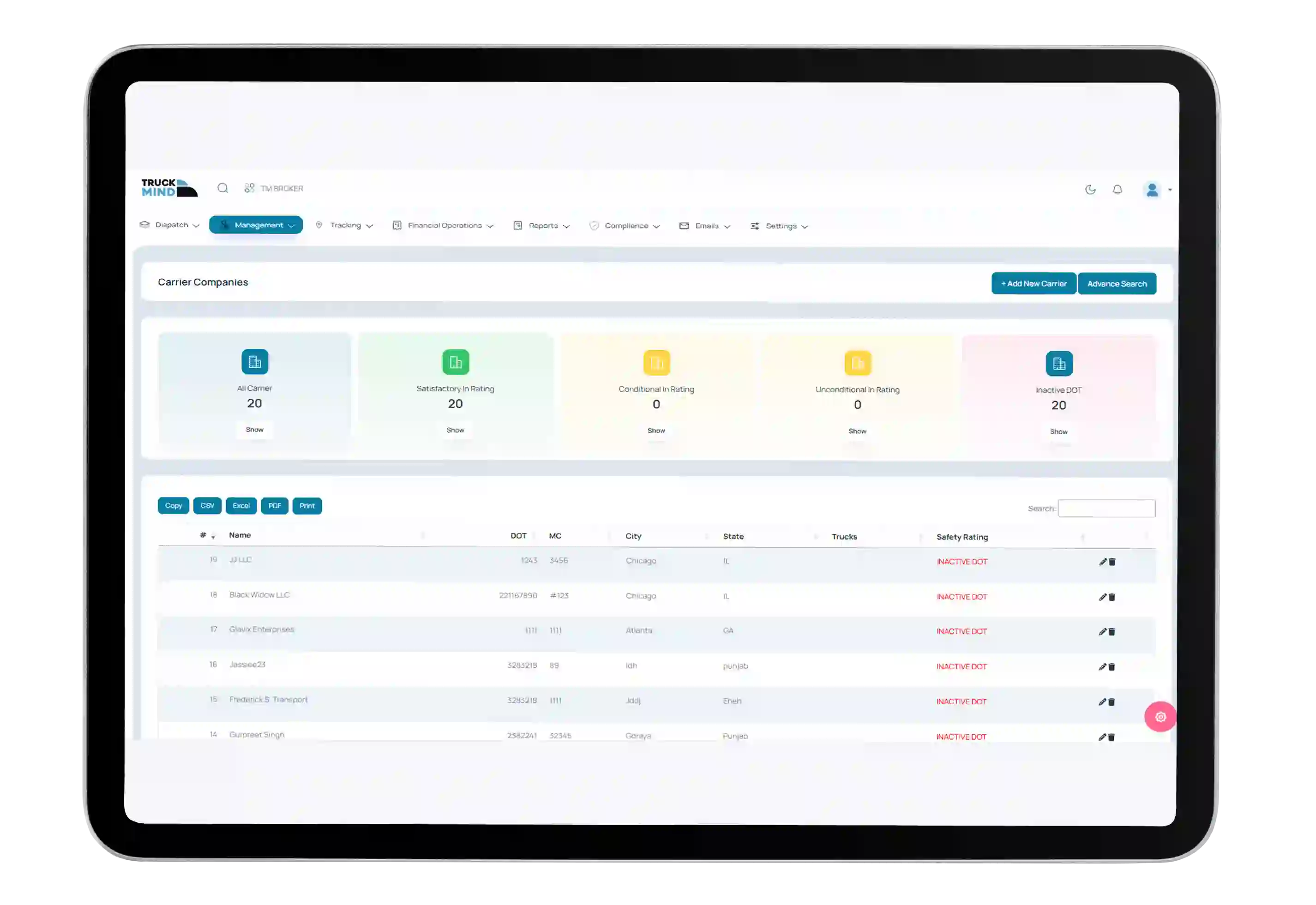 TruckMind Dashboard