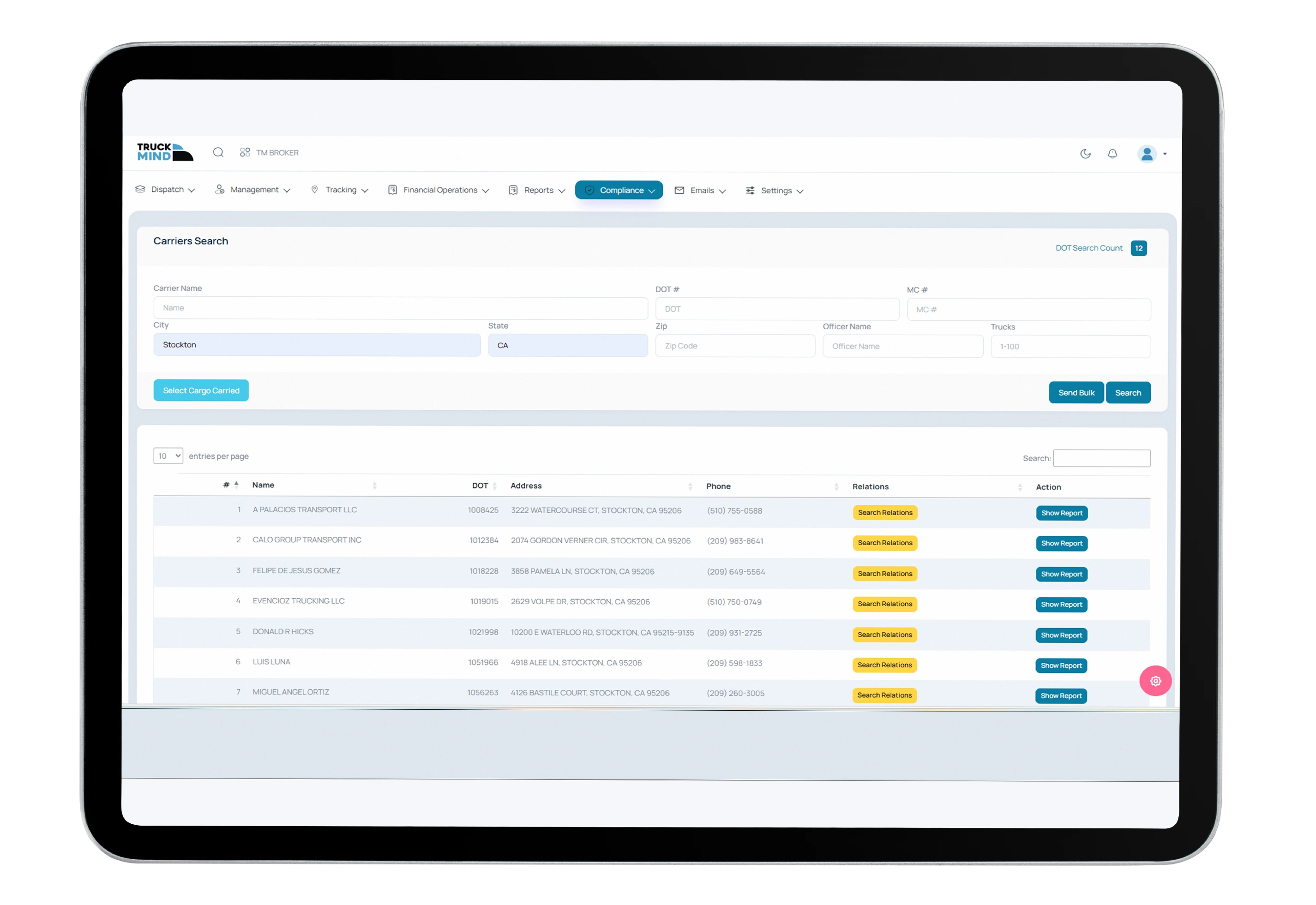TruckMind Dashboard